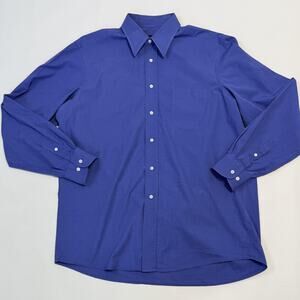 Boss Dress Shirt Mens 41 16 Blue Regular Fit 100% Cotton Long Sleeve Portugal